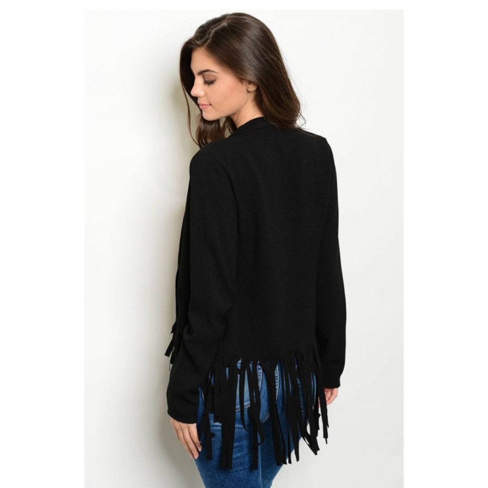 Black Fringe Cardigan